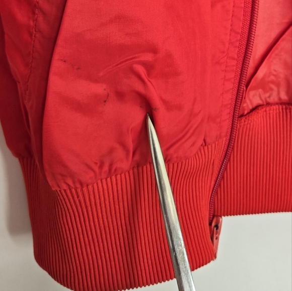 Adidas Windbreaker Jacket Men's S Full Zip Colorblock Zip Pockets VTG 1970S RED - Picture 11 of 16